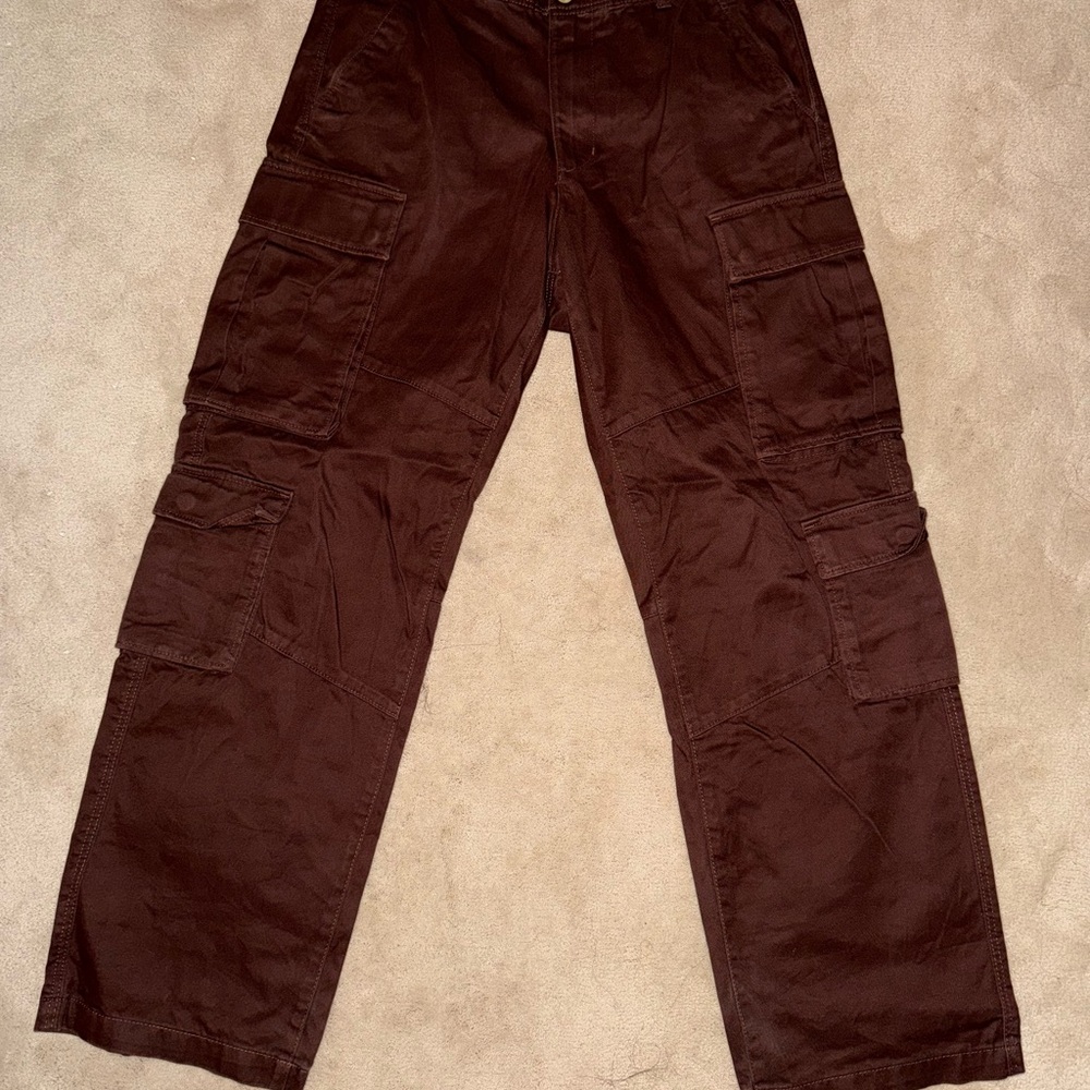 H&M Dark Brown Cargo Pants for Men